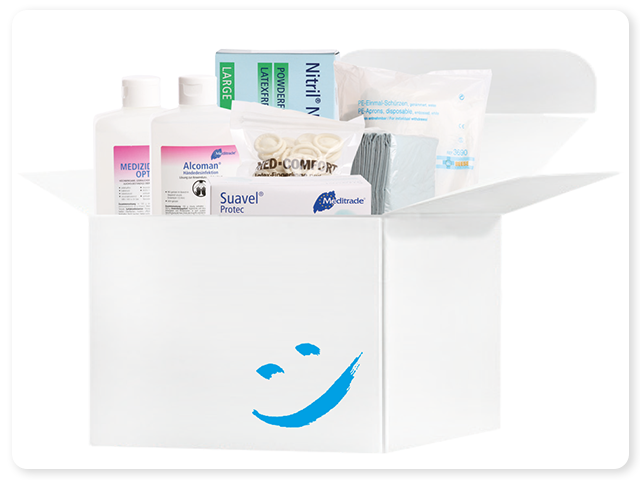 Nutzen Sie die Vorteile der SENIOBOX Ihre Patienten erhalten mit dem Abo-Service ihre individuelle Pflegebox bequem nach Hause geschickt.