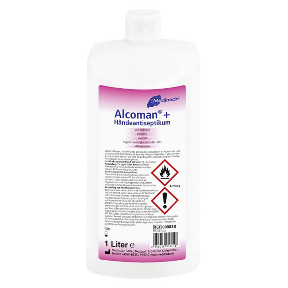 haendedesinfektionsmittel  alcoman plus flasche mit 500 ml